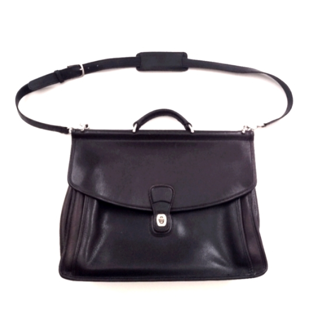 Coach Vintage #5266 Beekman Leather Messenger Bag Briefcase Black / Nickel